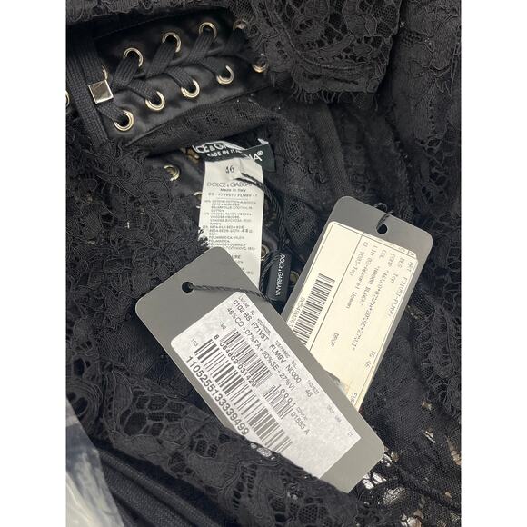 NWT Dolce & Gabbana Black Lace Long Sleeve Top Blouse IT 46 XL - Picture 12 of 12